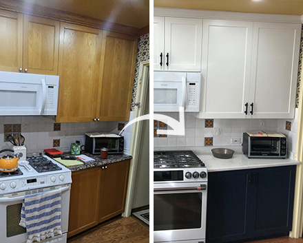 Before and After of Kitchen Refacing in Yonkers