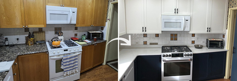 Before and After of Kitchen Refacing in Yonkers