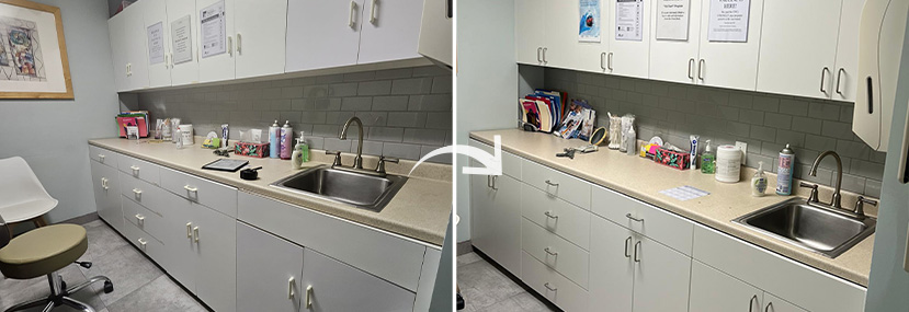 Before and After of Medical Office Cabinets