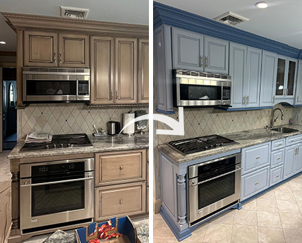 Before and After of Manhattan Kitchen Refinished